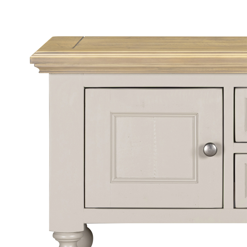 Chilton Wooden Console Table With 2 Doors 2 Drawers in Grey And Natural