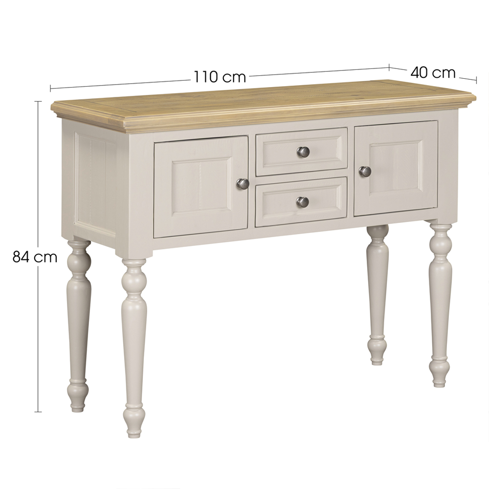 Chilton Wooden Console Table With 2 Doors 2 Drawers in Grey And Natural