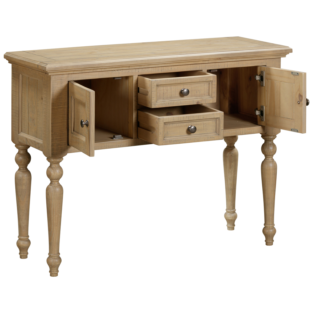 Chilton Wooden Console Table With 2 Doors 2 Drawers in Rustic