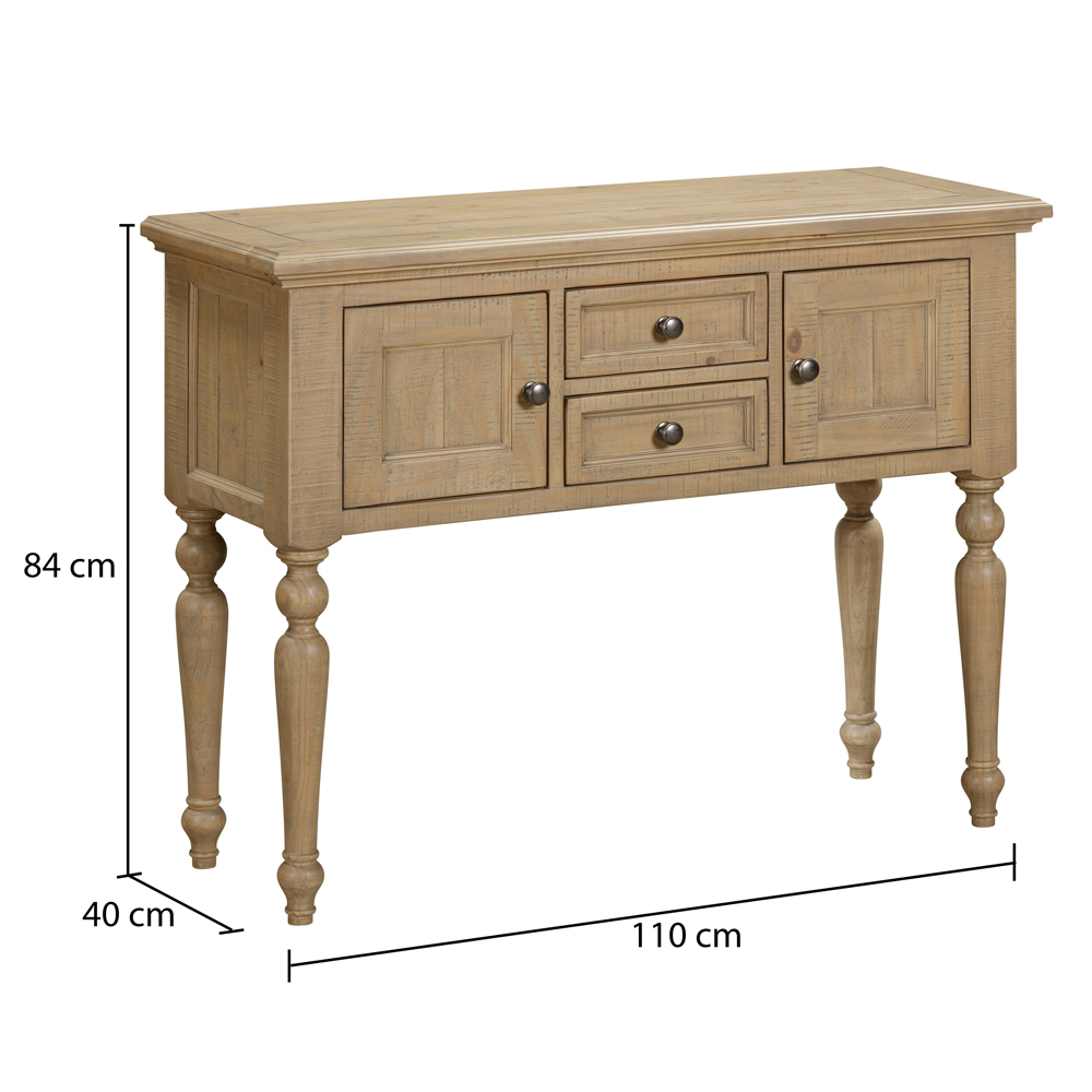 Chilton Wooden Console Table With 2 Doors 2 Drawers in Rustic