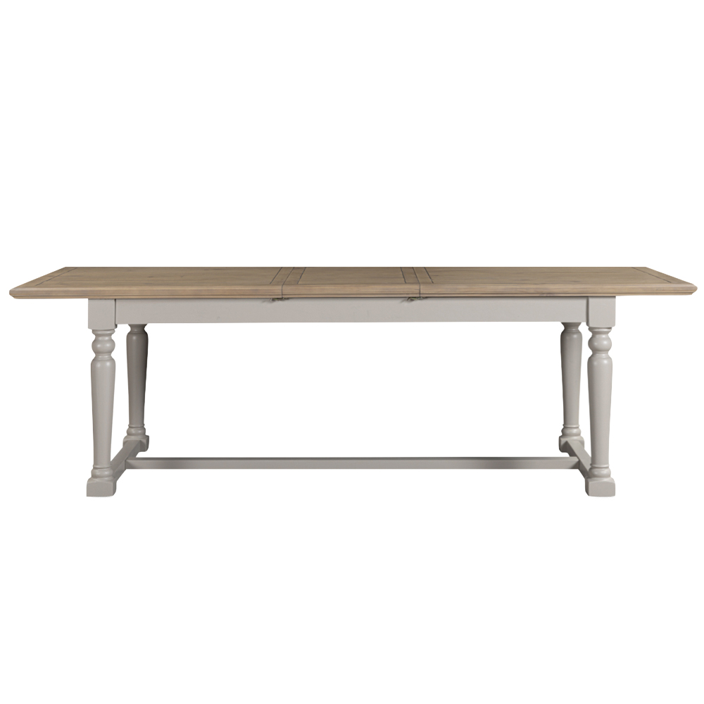 Chilton Wooden Extending Dining Table in Grey and Natural