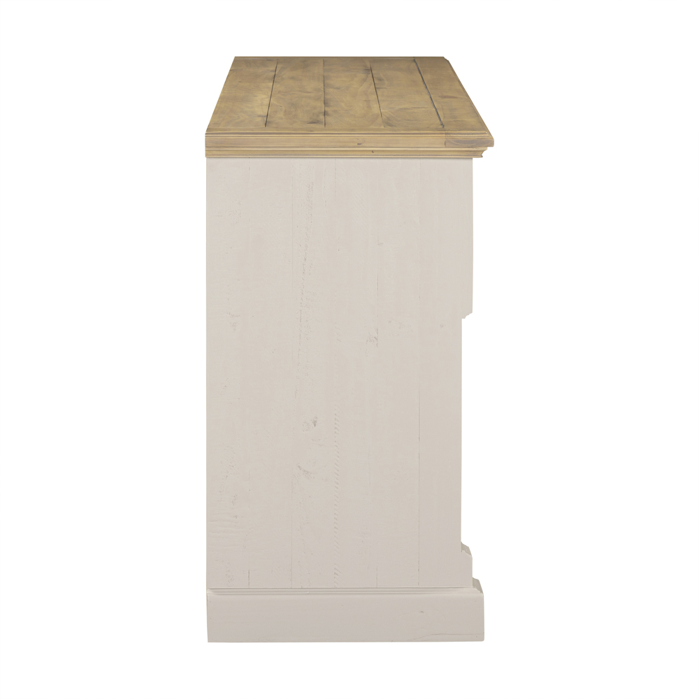 Chilton Wooden Sideboard With 2 Doors 4 Drawers in Grey And Natural