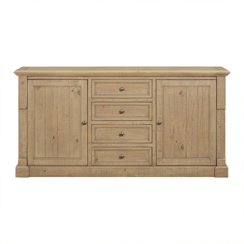 Chilton Wooden Sideboard With 2 Doors 4 Drawers in Rustic