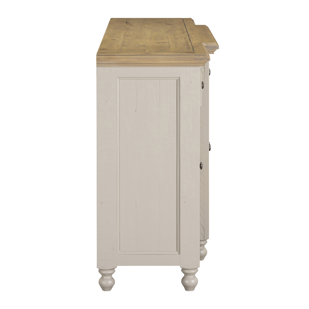 Chilton Wooden Sideboard With 4 Doors 3 Drawers in Grey And Natural