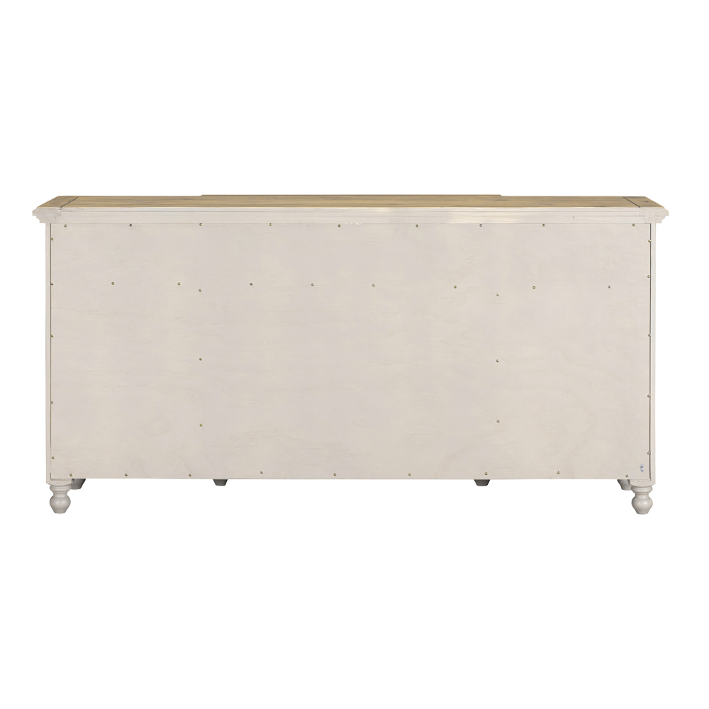 Chilton Wooden Sideboard With 4 Doors 3 Drawers in Grey And Natural