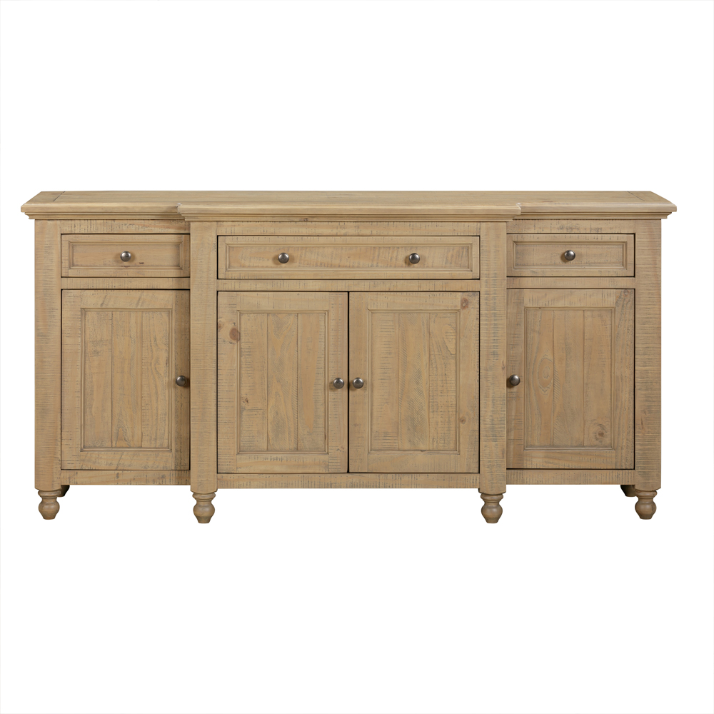 Chilton Wooden Sideboard With 4 Doors 3 Drawers in Rustic