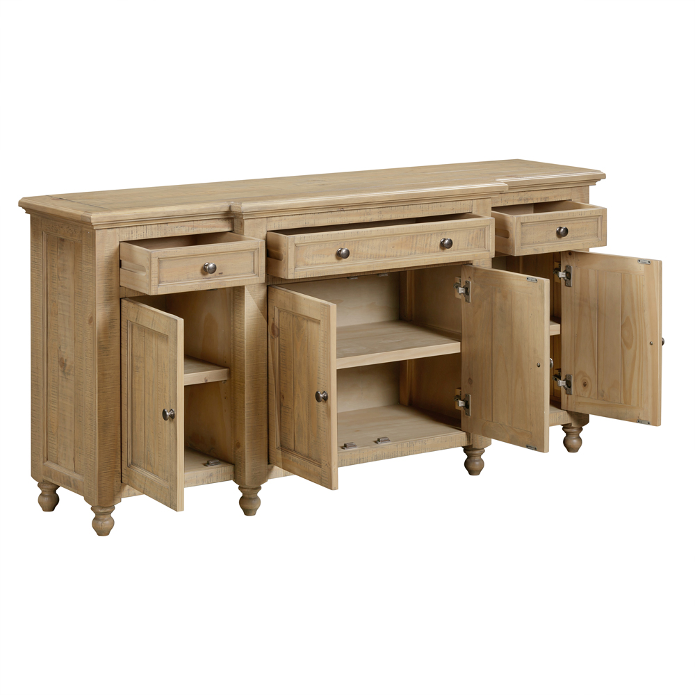 Chilton Wooden Sideboard With 4 Doors 3 Drawers in Rustic