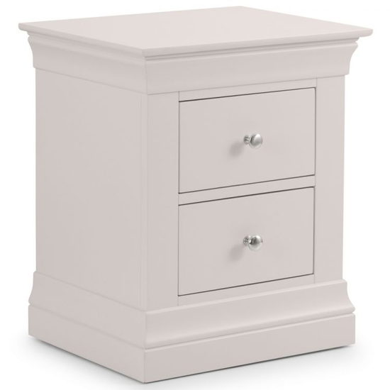 Calida Wooden Bedside Cabinet With 2 Drawers In Light Grey