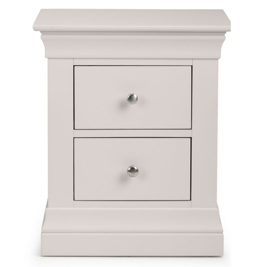 Calida Wooden Bedside Cabinet With 2 Drawers In Light Grey