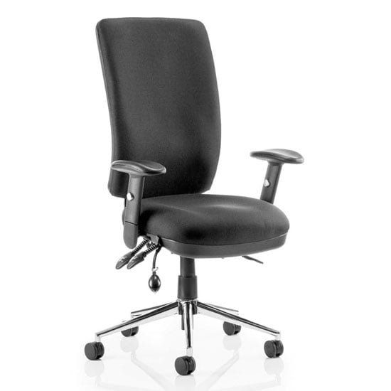 Read more about Chiro fabric high back office chair in black with arms