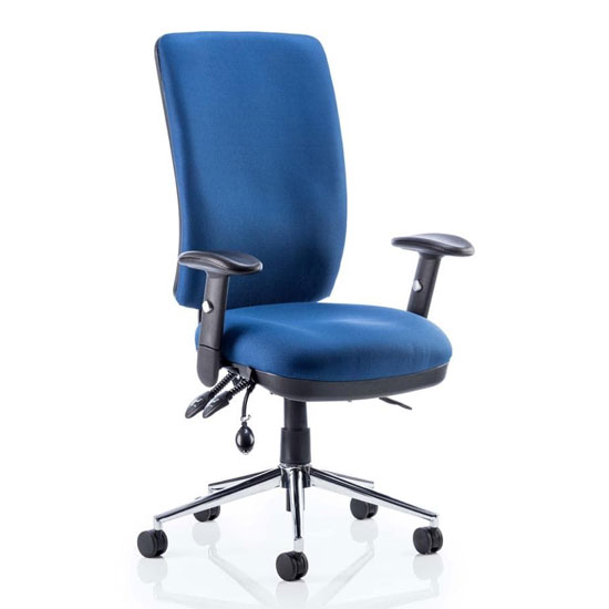 Read more about Chiro fabric high back office chair in blue with arms