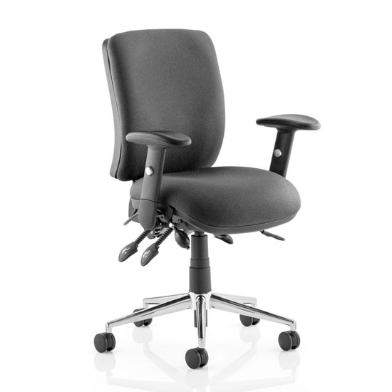 Read more about Chiro fabric medium back office chair in black with arms