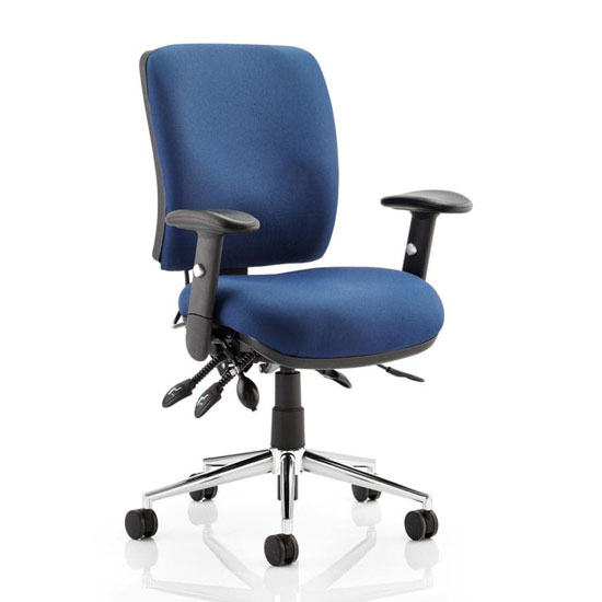 Photo of Chiro fabric medium back office chair in blue with arms