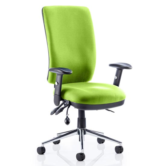 Chiro High Back Office Chair In Myrrh Green With Arms