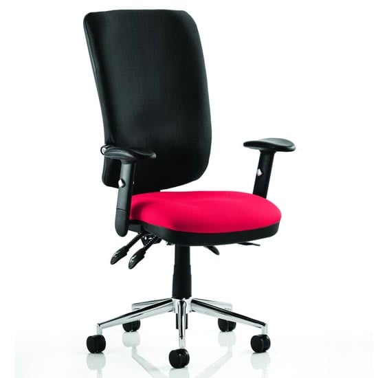 Photo of Chiro high black back office chair in bergamot cherry with arms