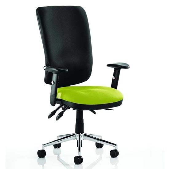 Read more about Chiro high black back office chair in myrrh green with arms