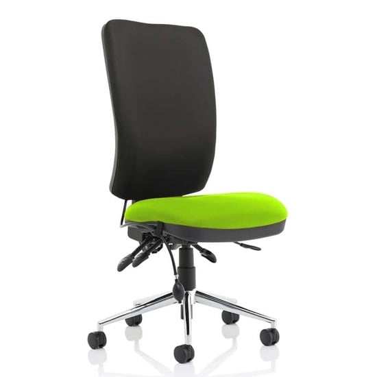 Read more about Chiro high black back office chair in myrrh green no arms