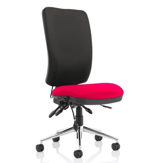 Read more about Chiro high black back office chair in tabasco red no arms