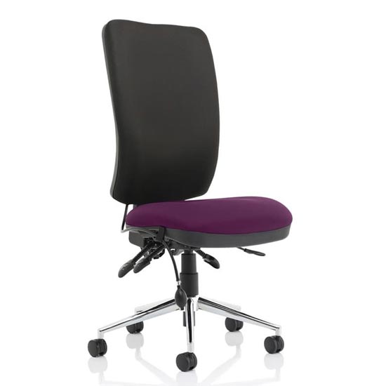 Photo of Chiro high black back office chair in tansy purple no arms