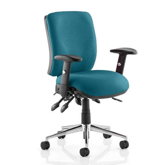 Photo of Chiro medium back office chair in maringa teal with arms