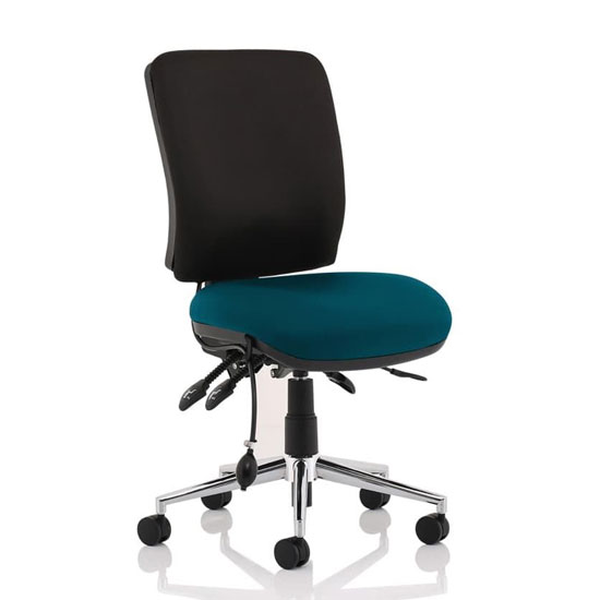 Product photograph of Chiro Medium Back Office Chair With Maringa Teal Seat No Arms from Furniture in Fashion