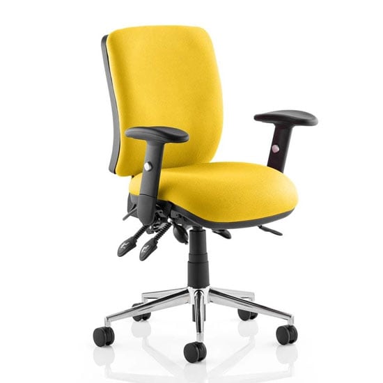 Read more about Chiro medium back office chair in senna yellow with arms