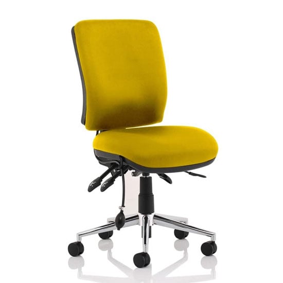 Product photograph of Chiro Medium Back Office Chair In Senna Yellow No Arms from Furniture in Fashion