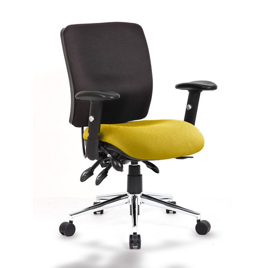 Photo of Chiro medium back office chair with senna yellow seat