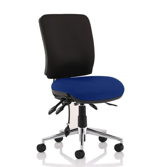 Product photograph of Chiro Medium Back Office Chair With Stevia Blue Seat No Arms from Furniture in Fashion