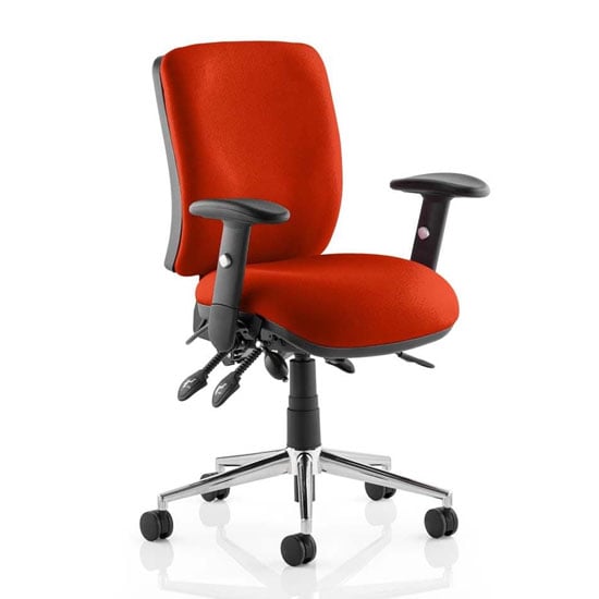 Product photograph of Chiro Medium Back Office Chair In Tabasco Red With Arms from Furniture in Fashion