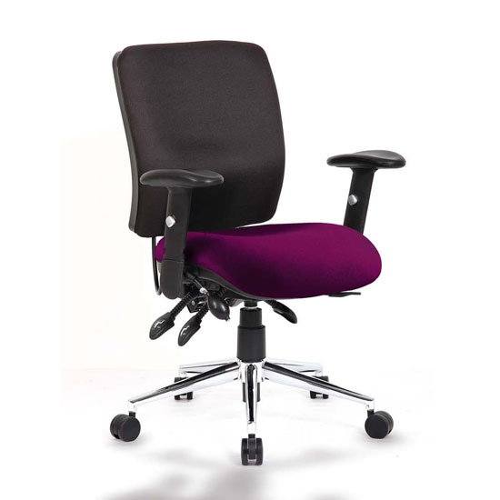 Product photograph of Chiro Medium Back Office Chair With Tansy Purple Seat from Furniture in Fashion