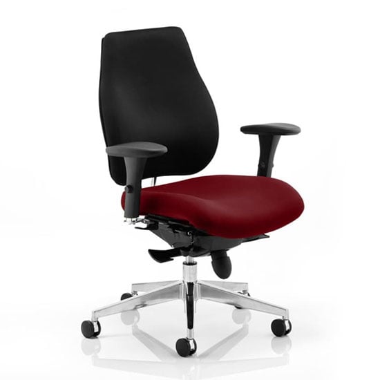 Product photograph of Chiro Plus Black Back Office Chair With Ginseng Chilli Seat from Furniture in Fashion