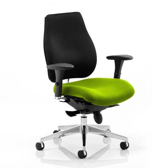 Read more about Chiro plus black back office chair with myrrh green seat