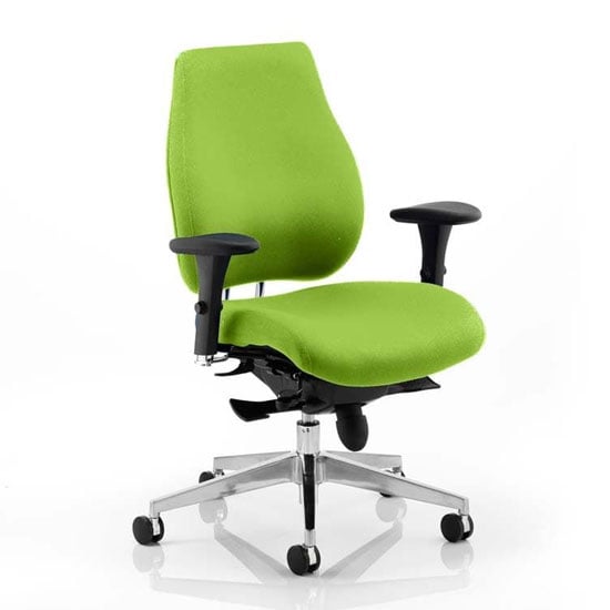 Product photograph of Chiro Plus Office Chair In Myrrh Green With Arms from Furniture in Fashion