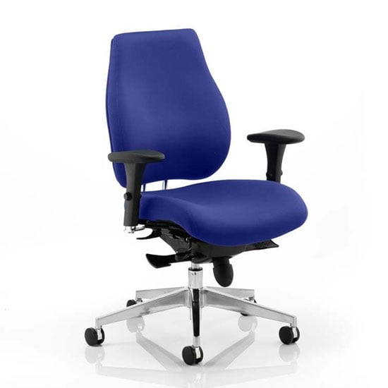 Chiro Plus Office Chair In Stevia Blue With Arms