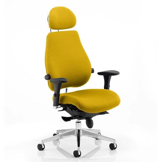 View Chiro plus ultimate headrest office chair in senna yellow