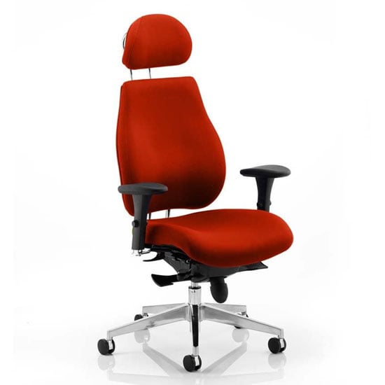 Read more about Chiro plus ultimate headrest office chair in tabasco red