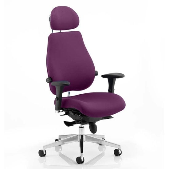 Product photograph of Chiro Plus Ultimate Headrest Office Chair In Tansy Purple from Furniture in Fashion