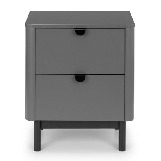 Cadhla Wooden Bedside Cabinet In Strom Grey With 2 Drawers_2