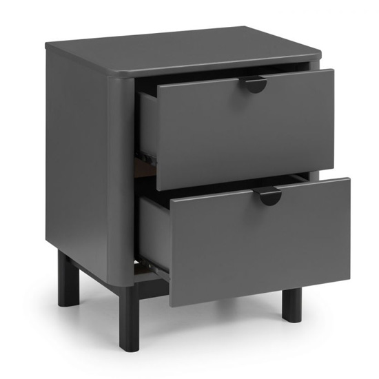 Cadhla Wooden Bedside Cabinet In Strom Grey With 2 Drawers_3