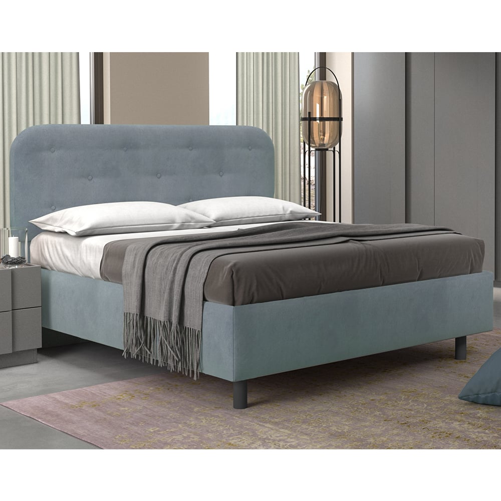 Product photograph of Choctaw Fabric King Size Bed In Sky Blue from Furniture in Fashion