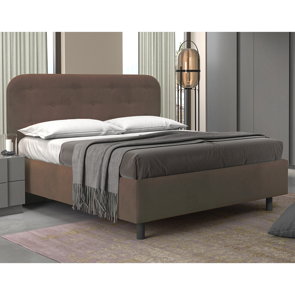 Product photograph of Choctaw Fabric Small Double Bed In Brown from Furniture in Fashion