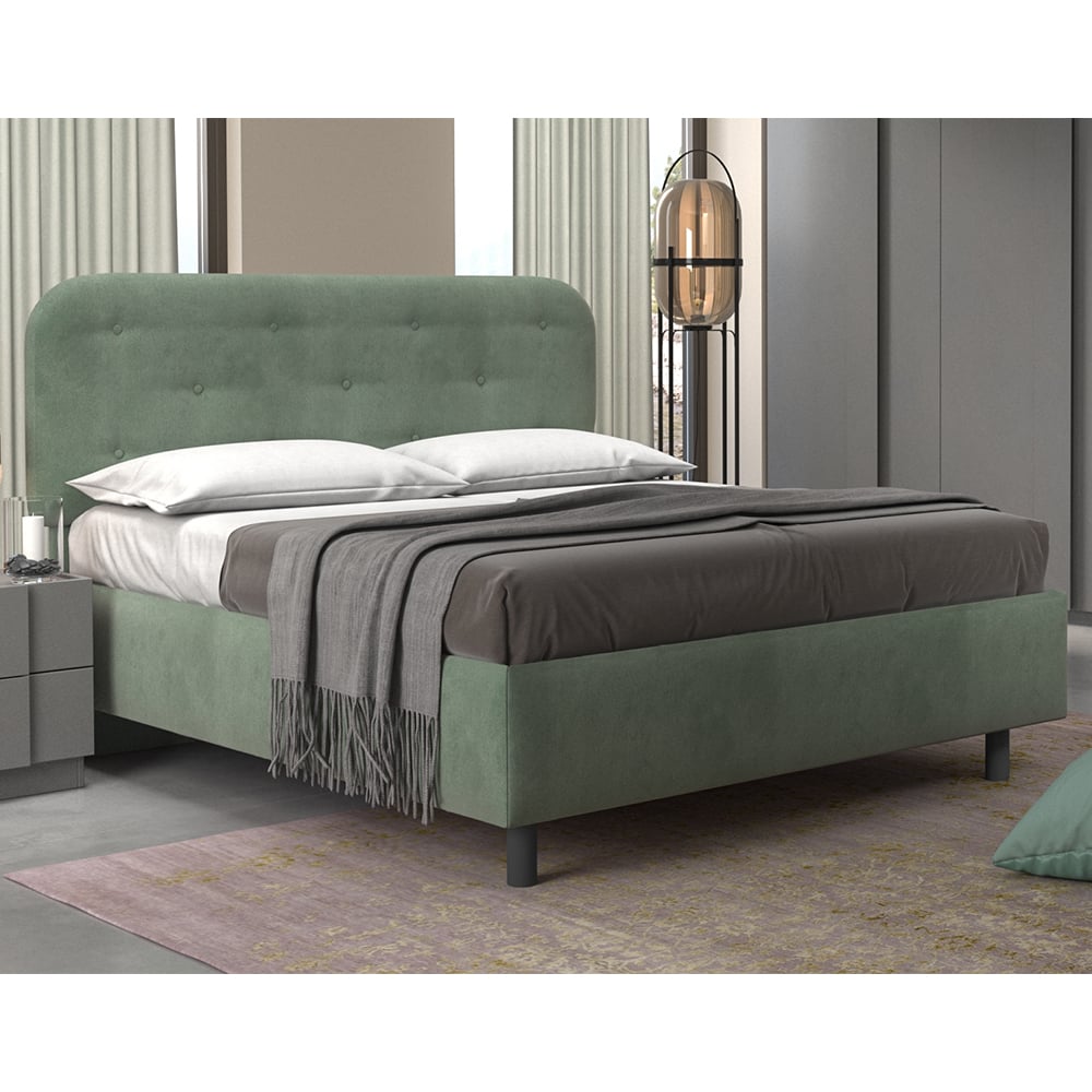 Product photograph of Choctaw Fabric Small Double Bed In Sage Green from Furniture in Fashion