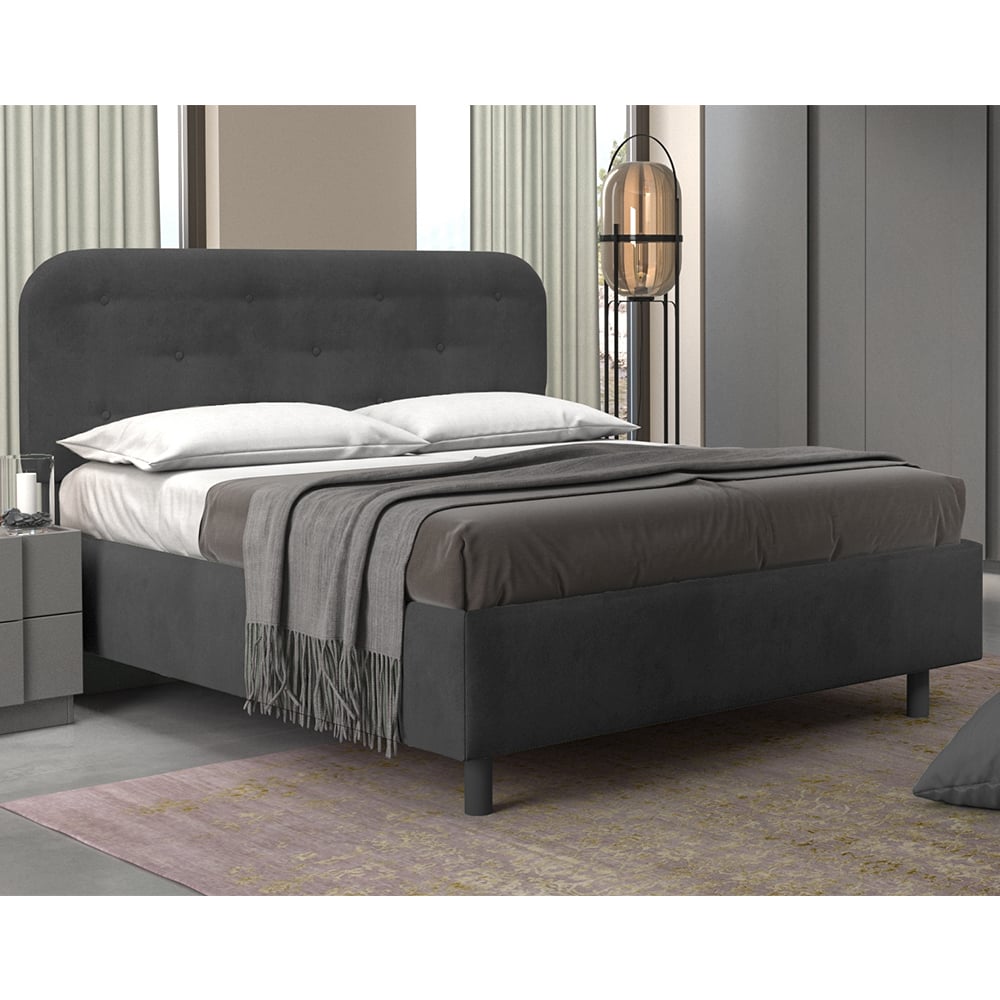 Product photograph of Choctaw Fabric Small Double Bed In Steel Grey from Furniture in Fashion