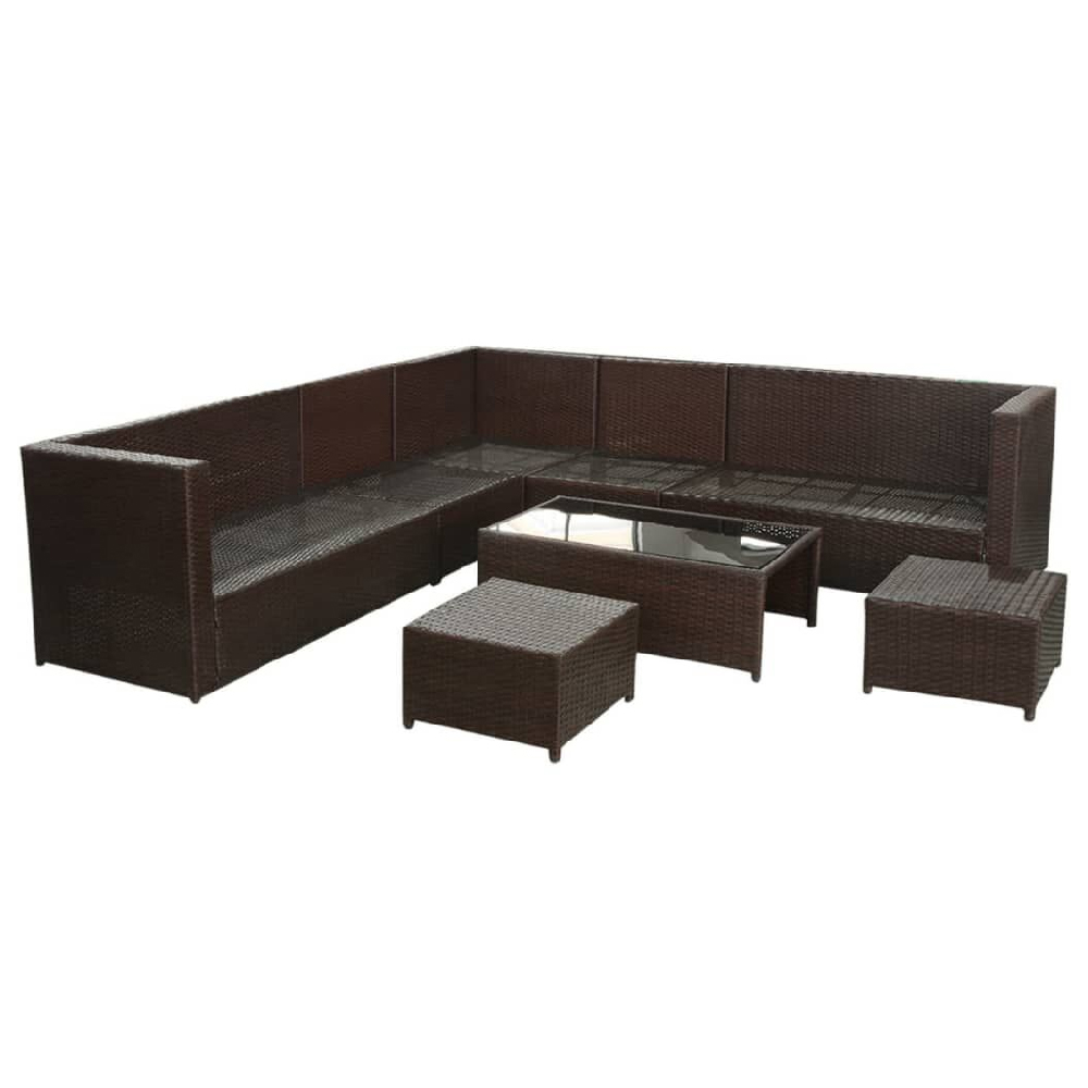 Choctaw Rattan Garden Lounger Set With Cushions In Cream Brown