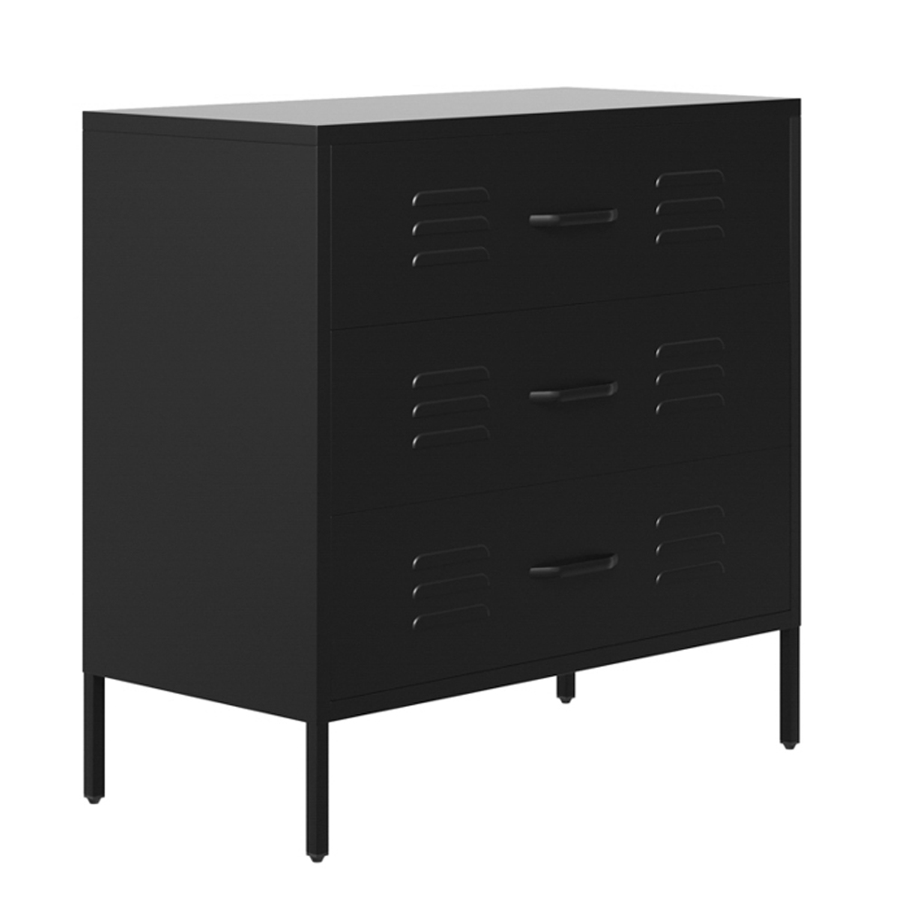 Choctaw Steel Chest Of 3 Drawers - Black