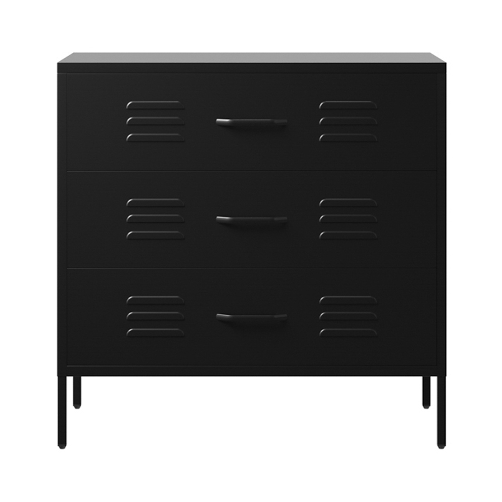 Choctaw Steel Chest Of 3 Drawers - Black