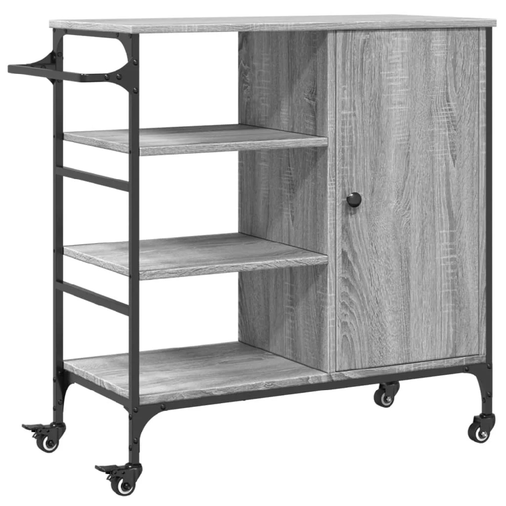 Choctaw Wooden Kitchen Trolley With 1 Door In Grey Sonoma