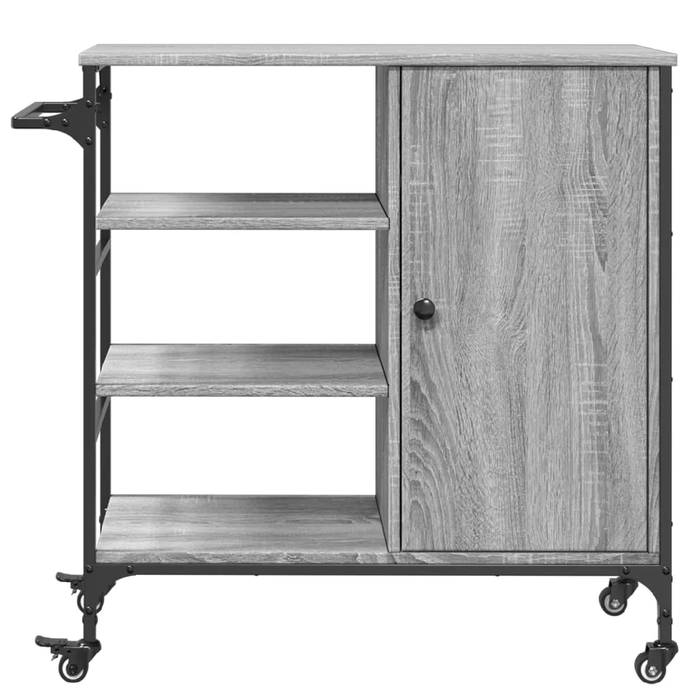 Choctaw Wooden Kitchen Trolley With 1 Door In Grey Sonoma