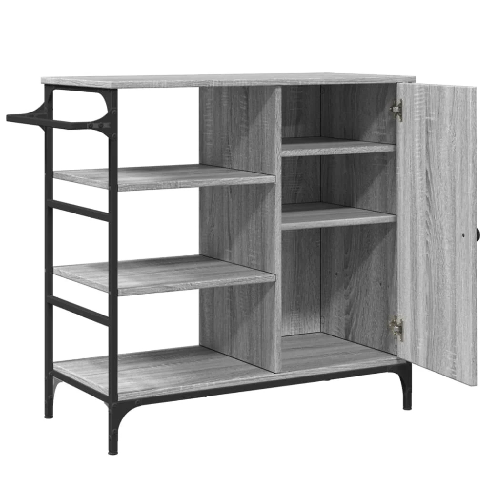 Choctaw Wooden Kitchen Trolley With 1 Door In Grey Sonoma
